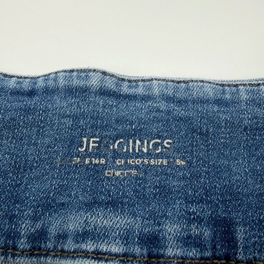 Chico's Womens Size 14‎ Blue Jeggings Pull On High Rise Stretch Denim Jeans
